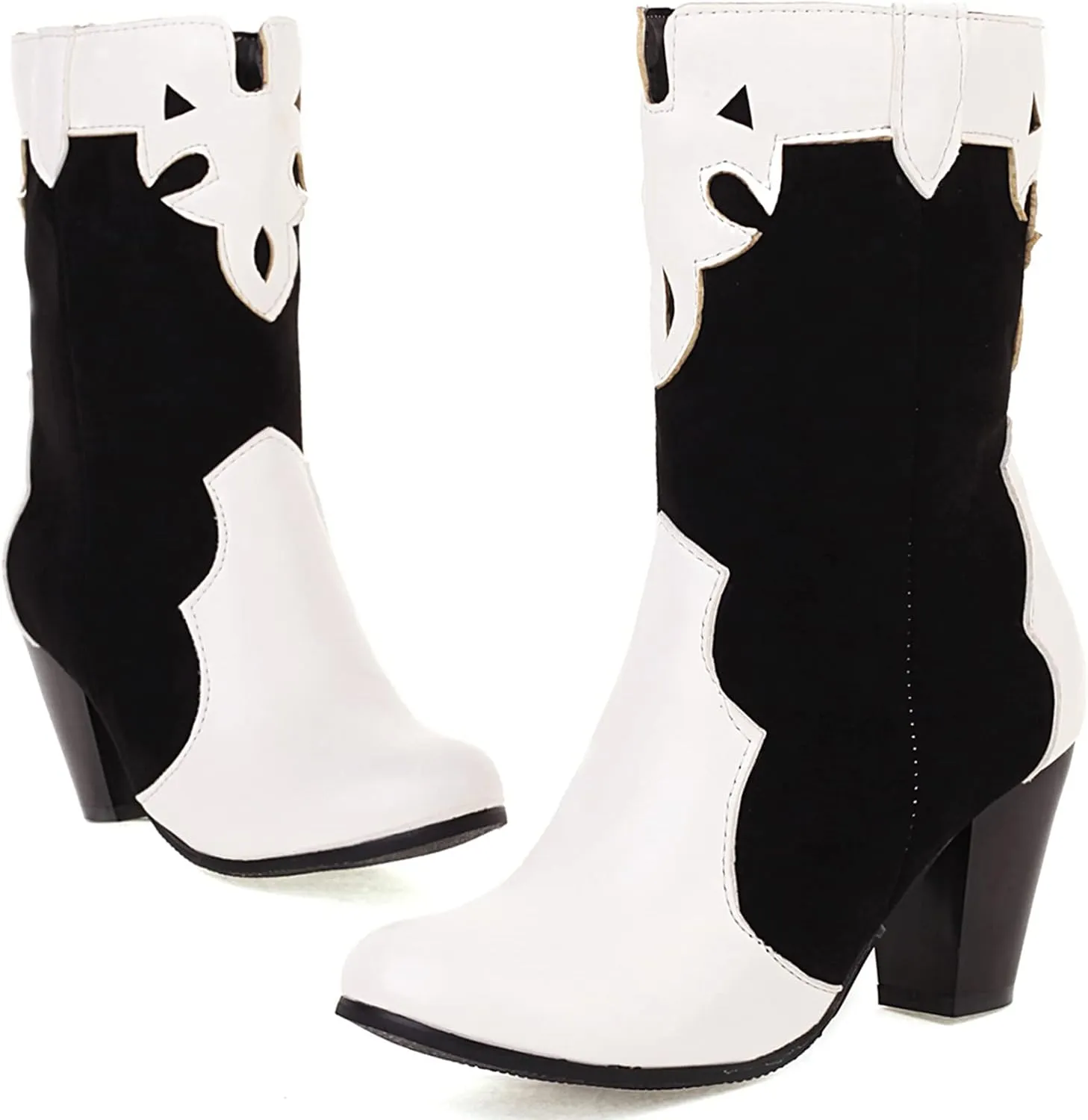 Concise Block Heel Women Ankle High Boot Round Toe