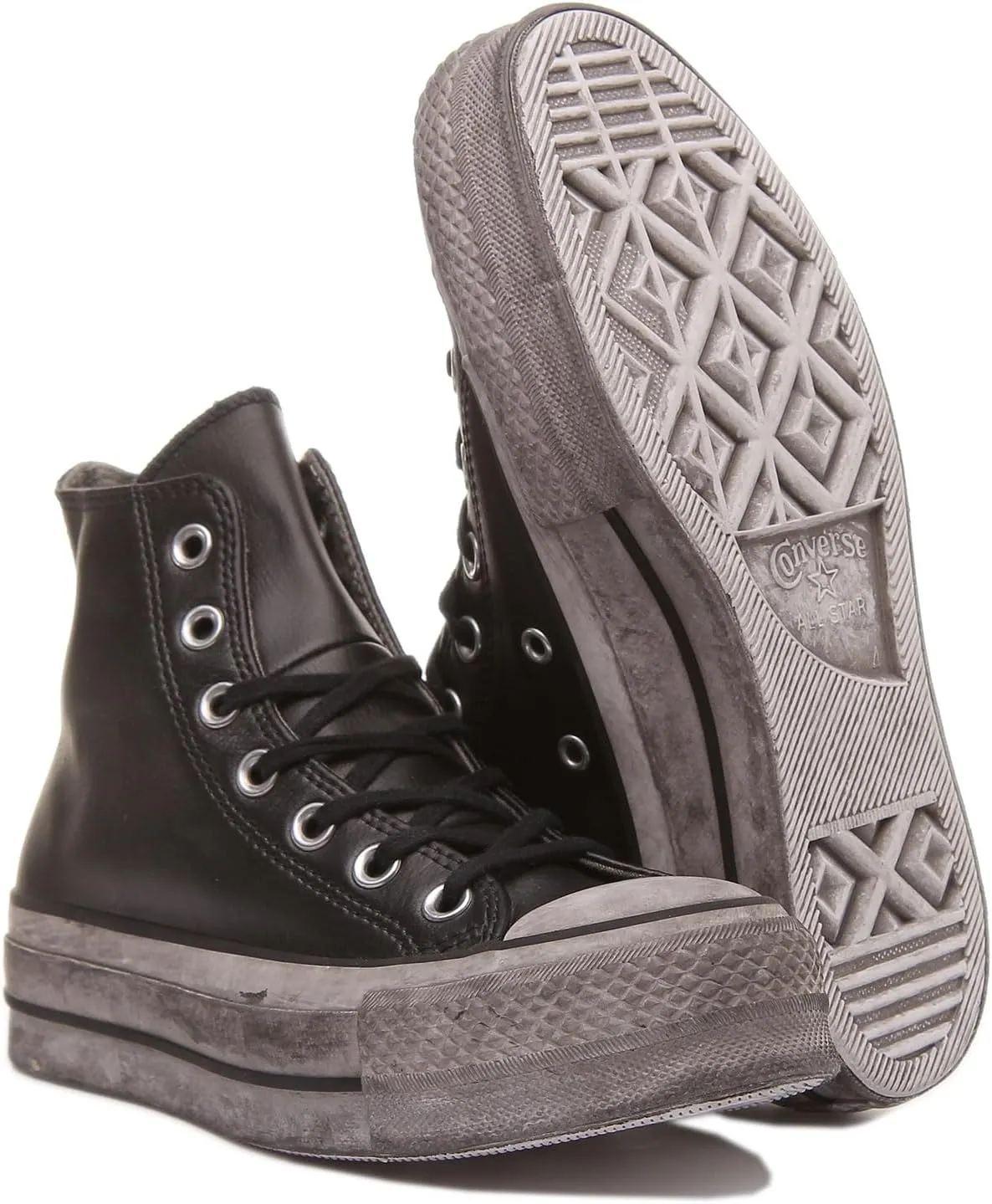 Converse All Star Platform Black Leather Women's Sneaker Woman Fw 2019