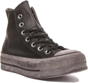 Converse All Star Platform Black Leather Women's Sneaker Woman Fw 2019