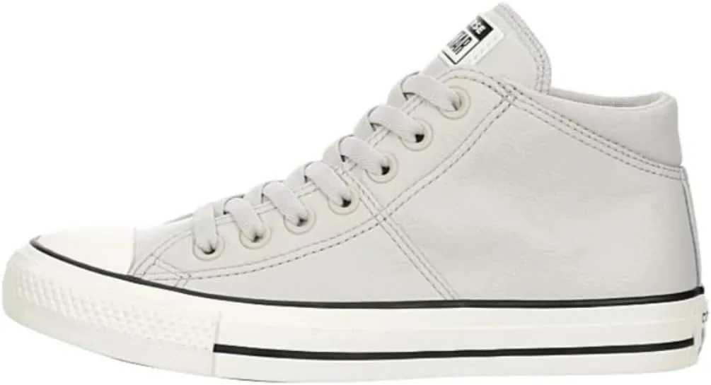 Converse Unisex Chuck Taylor All Star Madison Ox Mid High Leather Sneaker - Lace up Closure Style - Pale Putty/Egret/Black