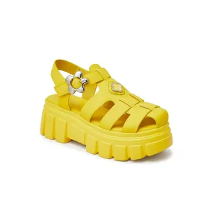 Cool Buckle Cutout Wedge Sandals