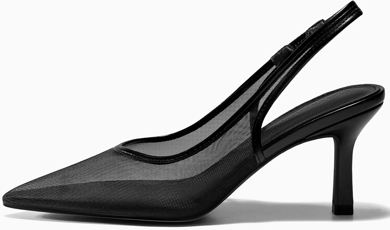 Coutgo Womens Mesh Slingback Kitten Heels Pointed Toe Low Heel Pumps Sexy Dress Shoes