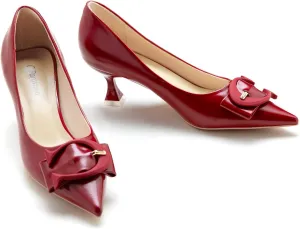 C.Paravano Women's Pumps | Low Heel Designer Shoes | Kitten Heels Womens Short Heels | Leather Pumps