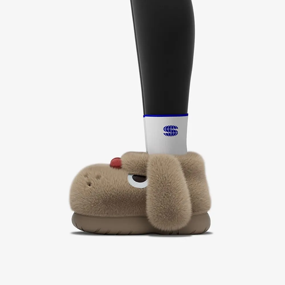 Cute 3D Dog Slippers for Women Men, Fuzzy Cute Animal Dog Slippers Indoor Outdoor Non-Slip Sole Funny House Shoes