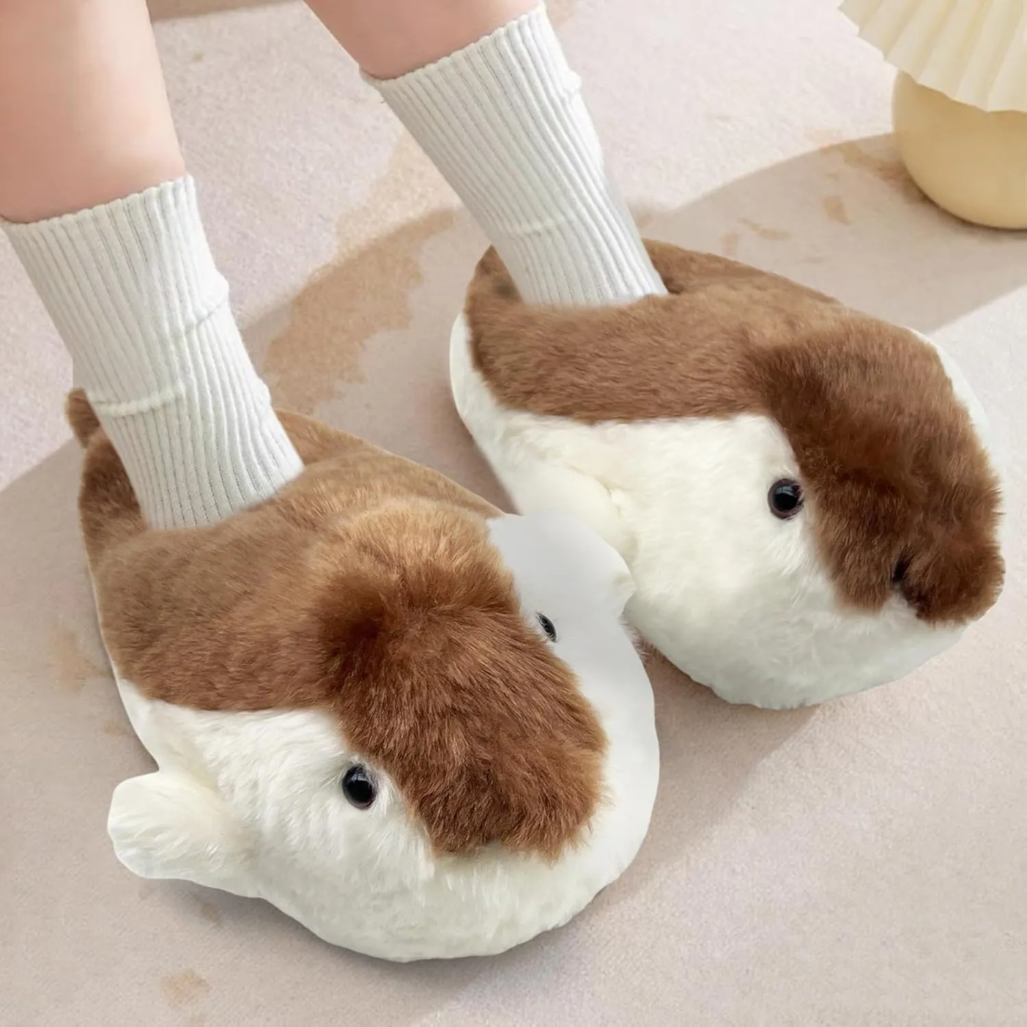 Cute Penguin Animal Slippers Adult Furry House Slipper Soft Warm Cartoon Slippers Indoor Bedroom Shoes for Women Men