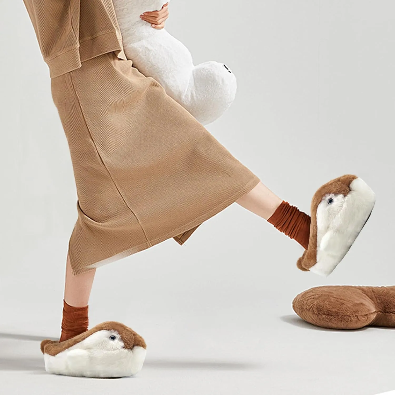 Cute Penguin Animal Slippers Adult Furry House Slipper Soft Warm Cartoon Slippers Indoor Bedroom Shoes for Women Men