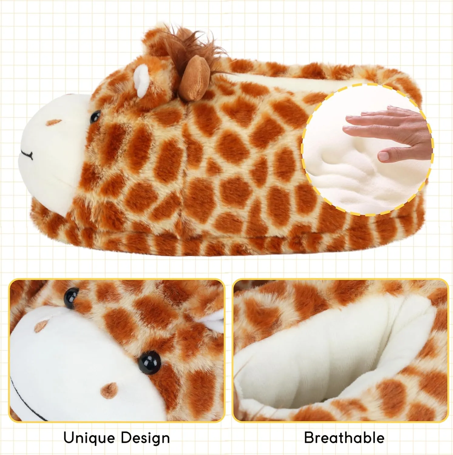 Cute Women Penguin Animal Slippers Fluffy Warm Plush House Shoes Novelty Soft Slippers Cartoon Gifts for Birthday Christmas