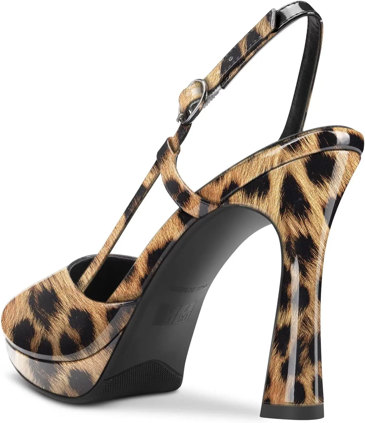 DearOnly Women Chunky Block High Platform Heel Pointed Toe Pumps Slingback Prom Dress 3.9 Inches Heels