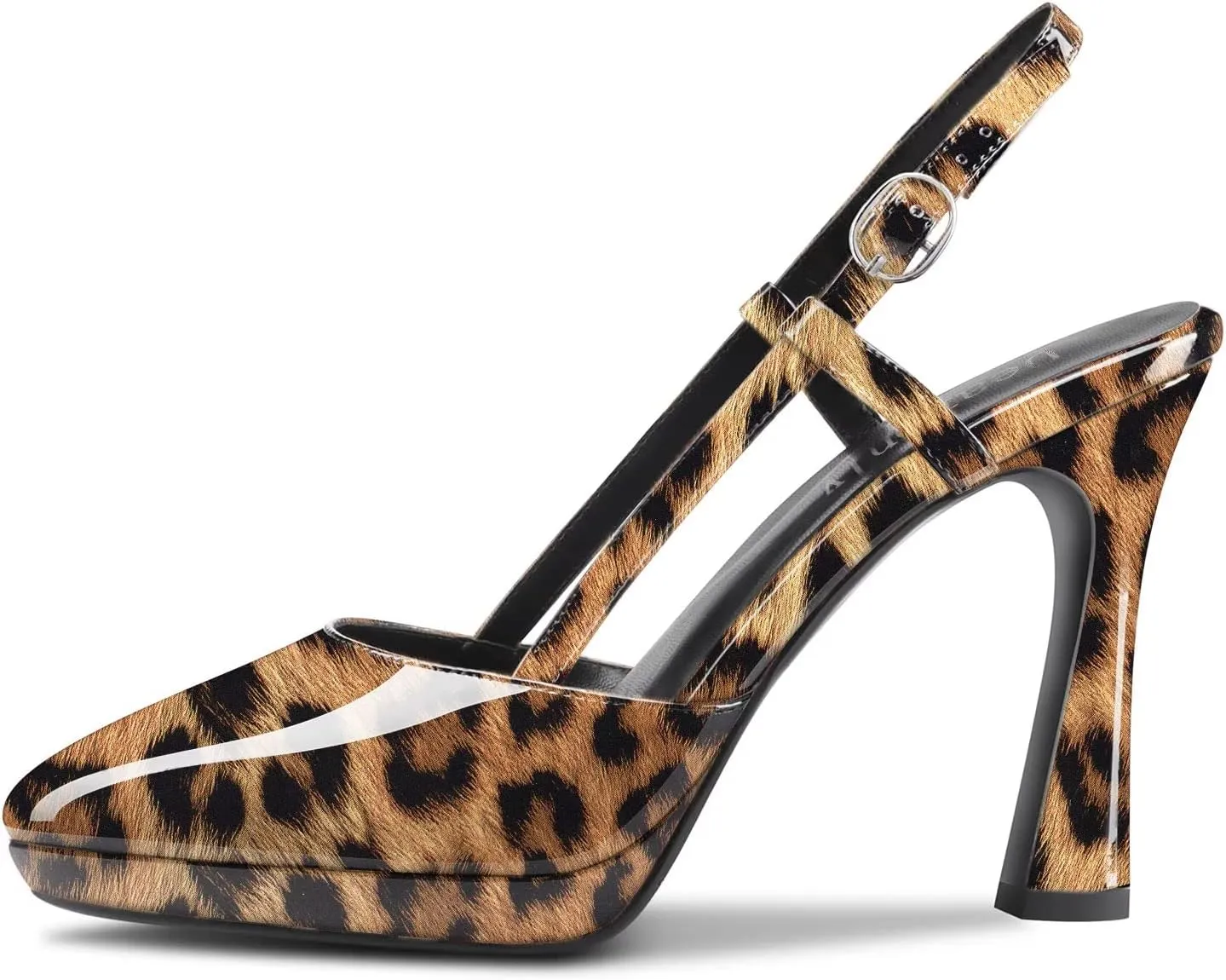DearOnly Women Chunky Block High Platform Heel Pointed Toe Pumps Slingback Prom Dress 3.9 Inches Heels