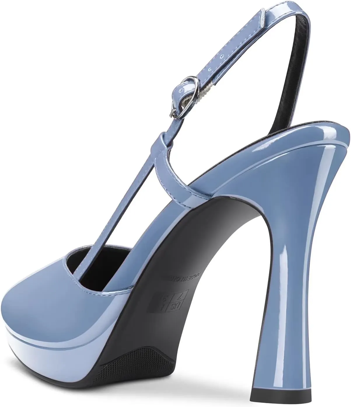 DearOnly Women Chunky Block High Platform Heel Pointed Toe Pumps Slingback Prom Dress 3.9 Inches Heels