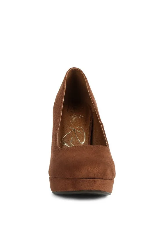 DELIA SUEDE BLOCK HEEL PUMPS