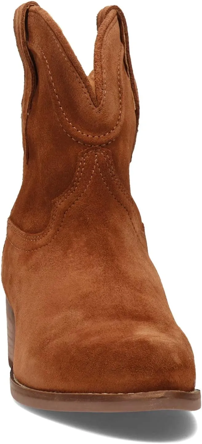 Dingo Womens Tumbleweed Roper Round Toe Casual Boots Ankle Low Heel 1-2" - Black