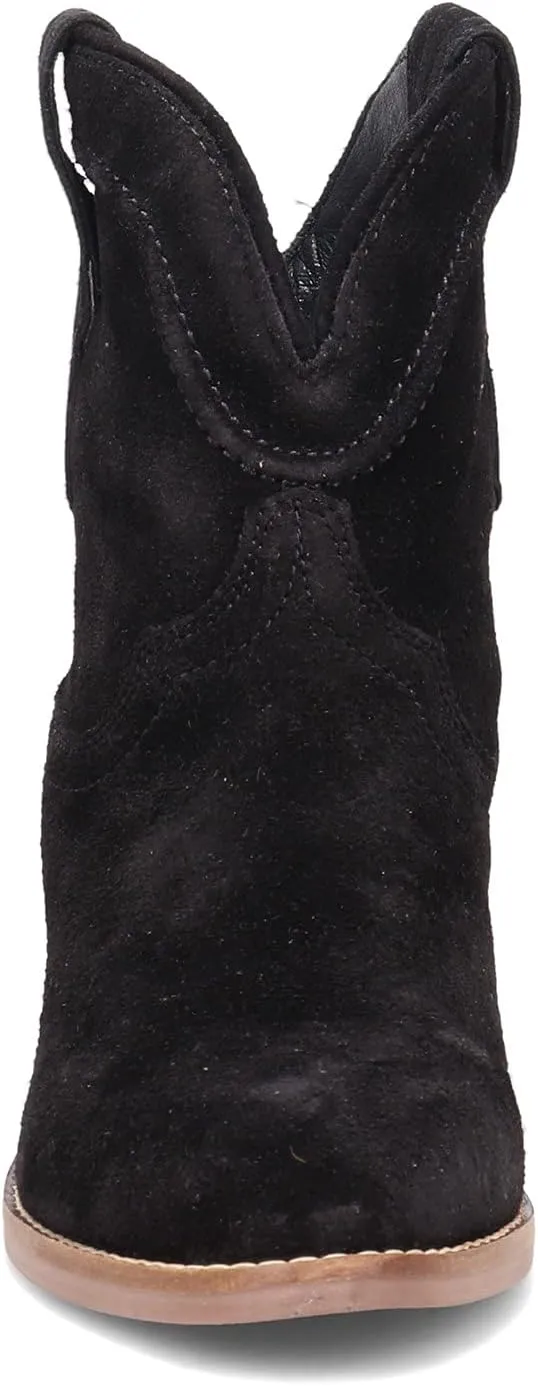 Dingo Womens Tumbleweed Roper Round Toe Casual Boots Ankle Low Heel 1-2" - Black