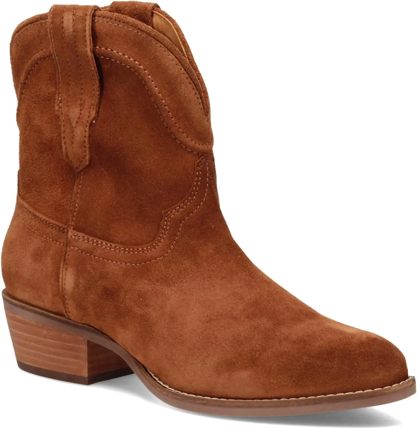 Dingo Womens Tumbleweed Roper Round Toe Casual Boots Ankle Low Heel 1-2" - Black