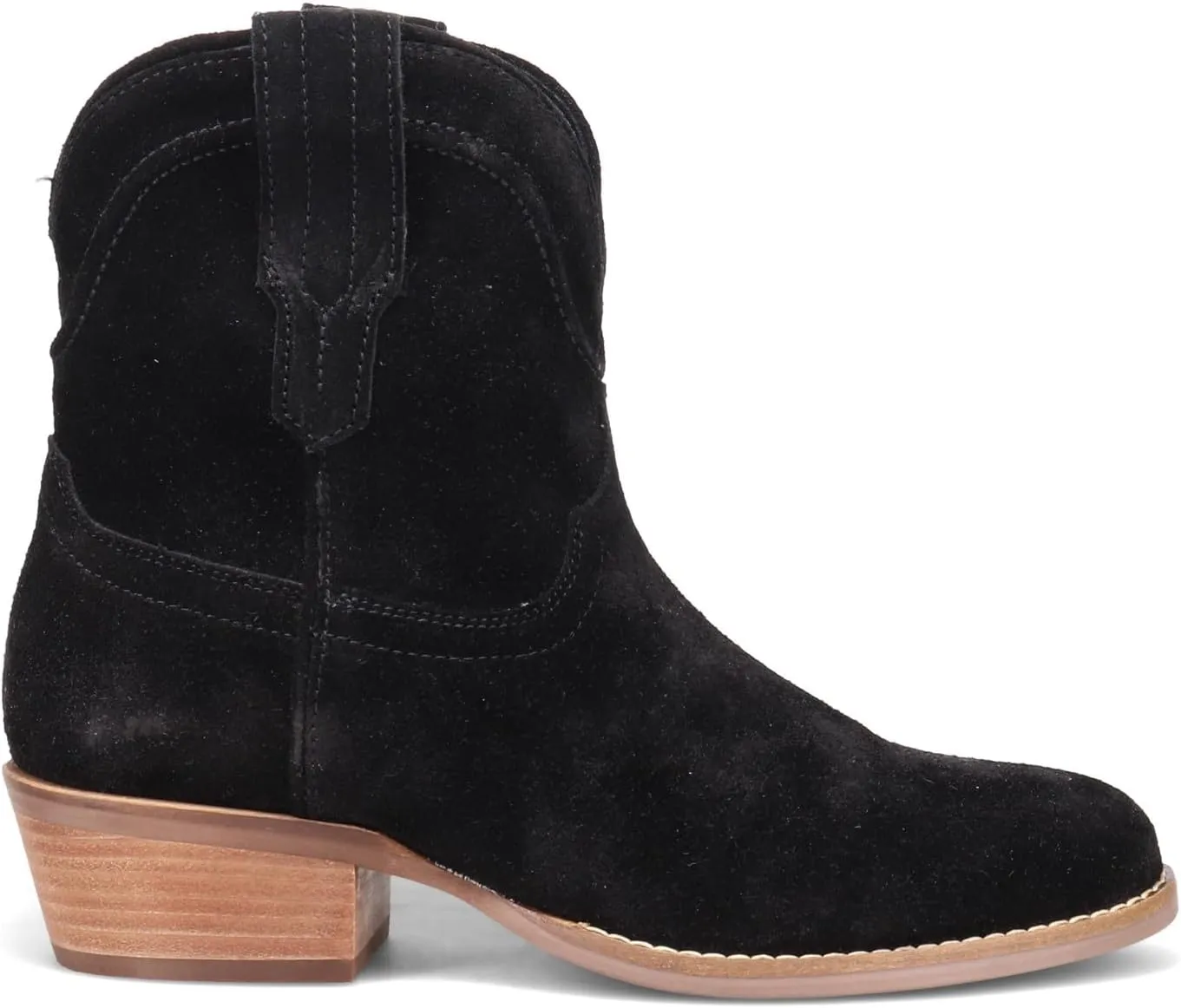 Dingo Womens Tumbleweed Roper Round Toe Casual Boots Ankle Low Heel 1-2" - Black
