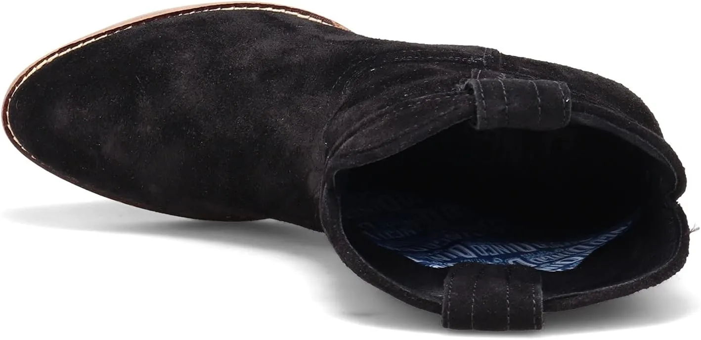 Dingo Womens Tumbleweed Roper Round Toe Casual Boots Ankle Low Heel 1-2" - Black