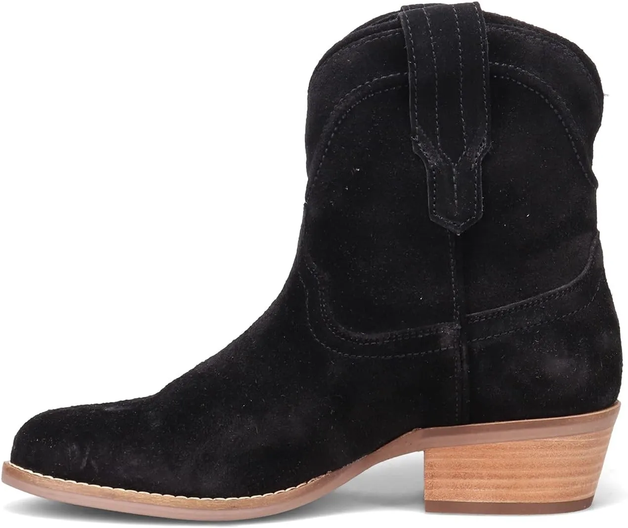 Dingo Womens Tumbleweed Roper Round Toe Casual Boots Ankle Low Heel 1-2" - Black