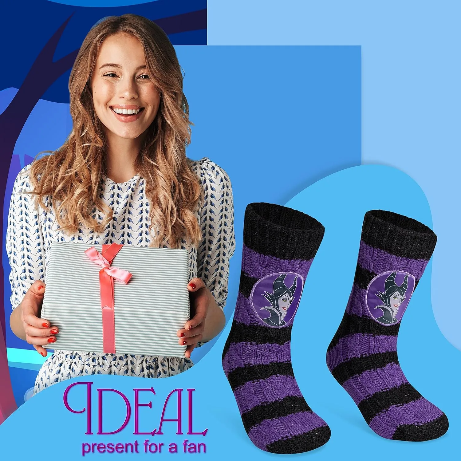 Disney Fluffy Socks for Women and Teenagers Soft Warm Slipper Socks Non Slip One Size Lounge Wear Gifts for Women