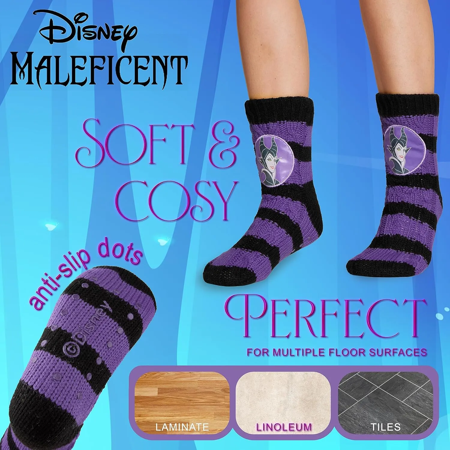 Disney Fluffy Socks for Women and Teenagers Soft Warm Slipper Socks Non Slip One Size Lounge Wear Gifts for Women