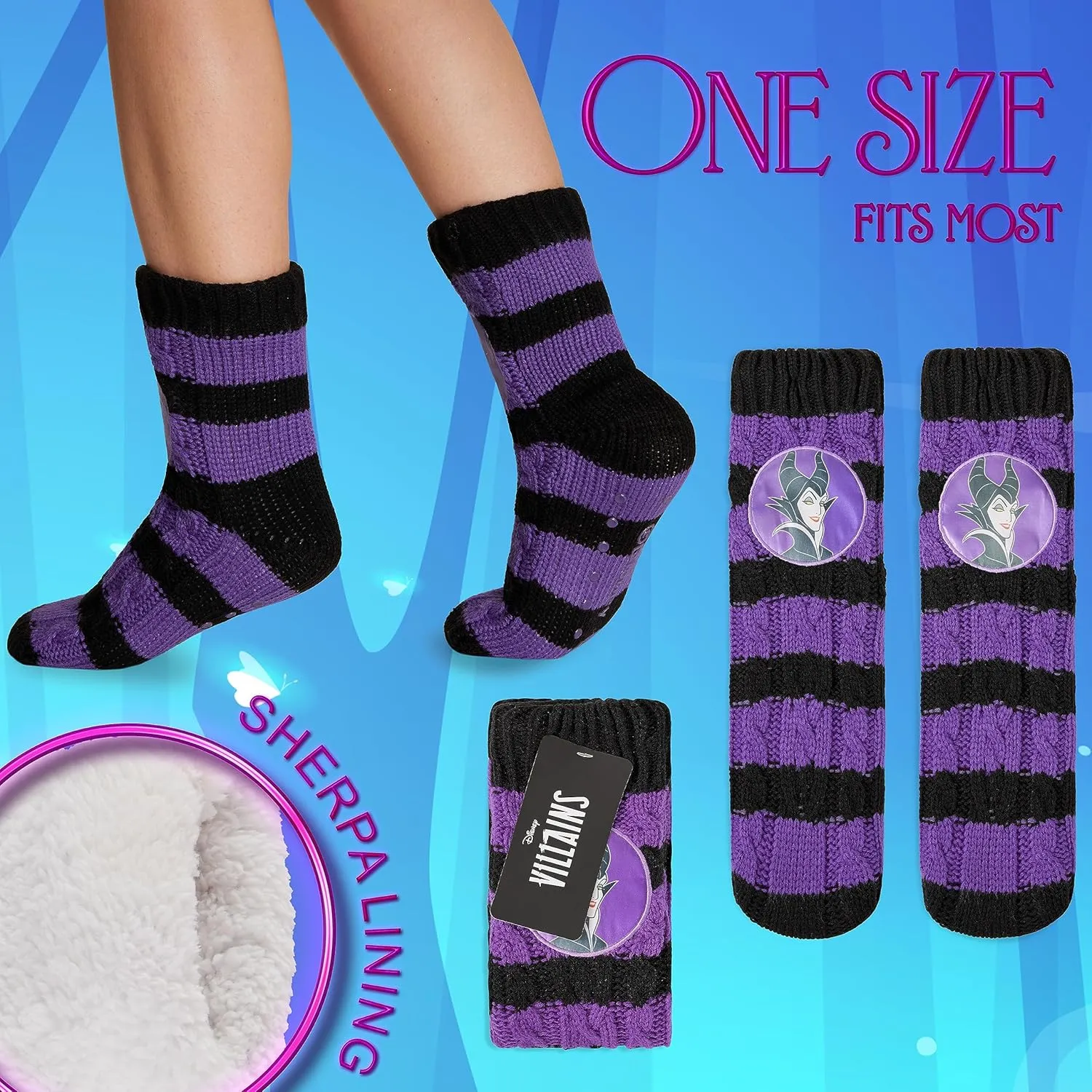 Disney Fluffy Socks for Women and Teenagers Soft Warm Slipper Socks Non Slip One Size Lounge Wear Gifts for Women