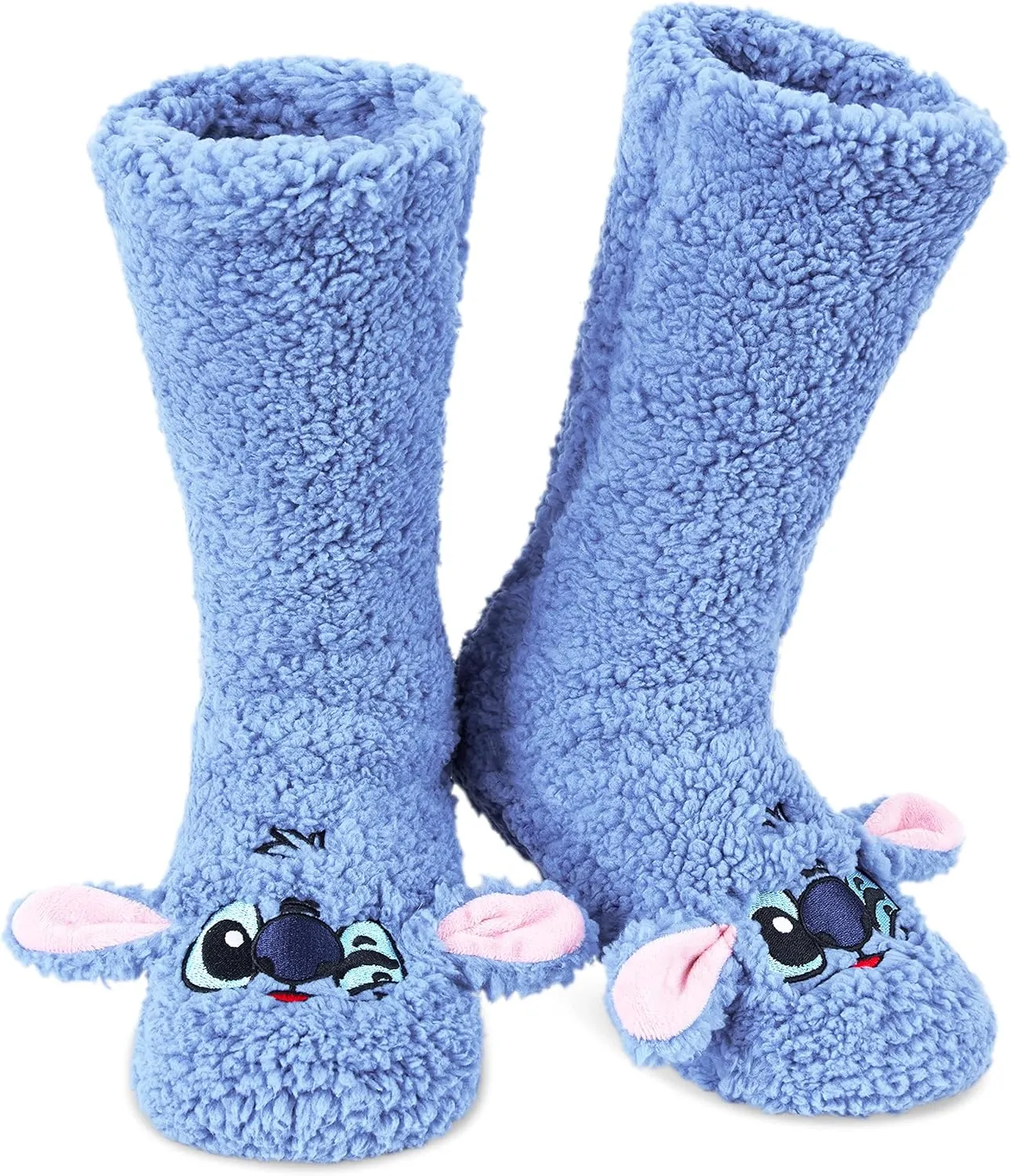 Disney Stitch Fluffy Socks Women Super Soft Fleece Slipper Socks Minnie Mouse Baby Yoda Grip Socks Stitch Gifts