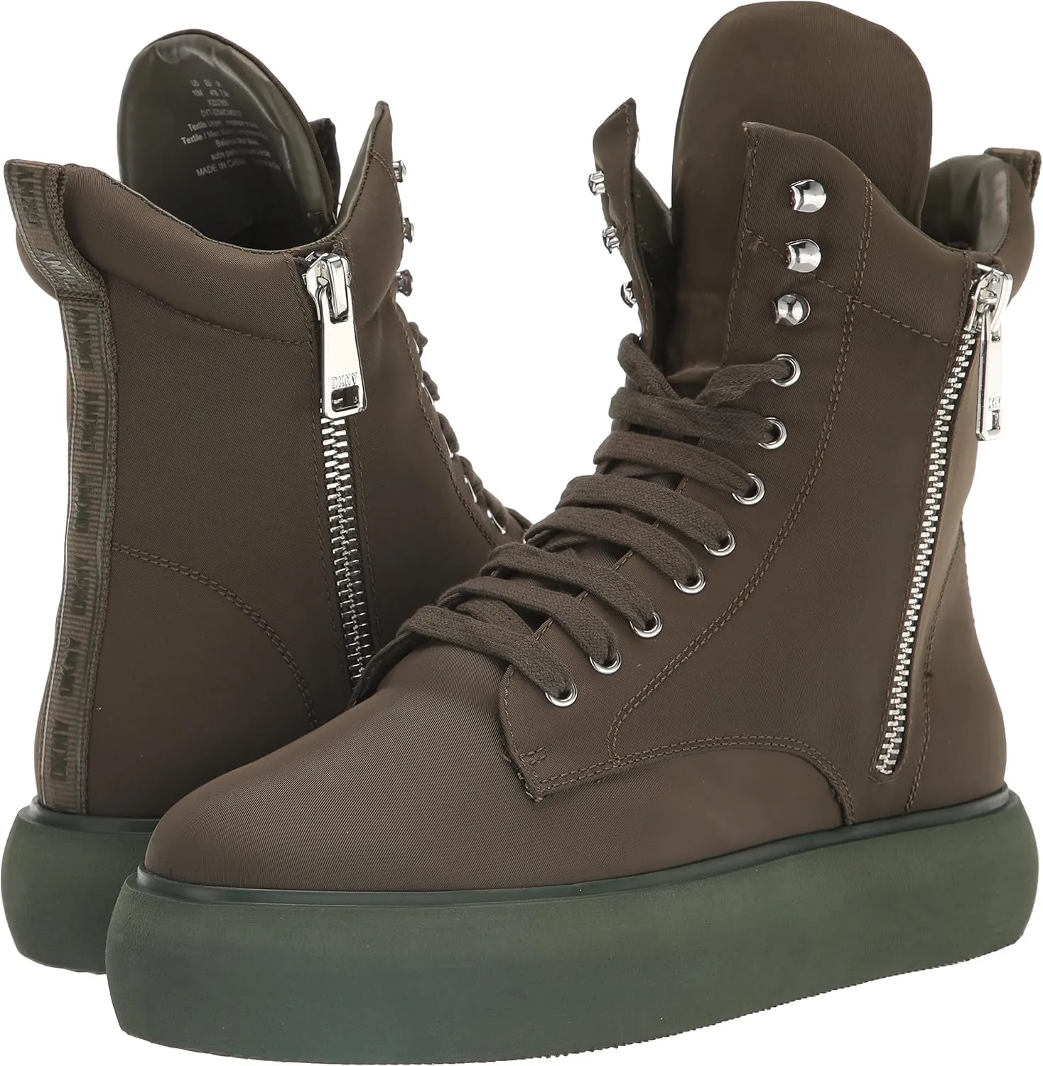 DKNY Women's Aken Hightop Platform Sneaker with Side Zipper
