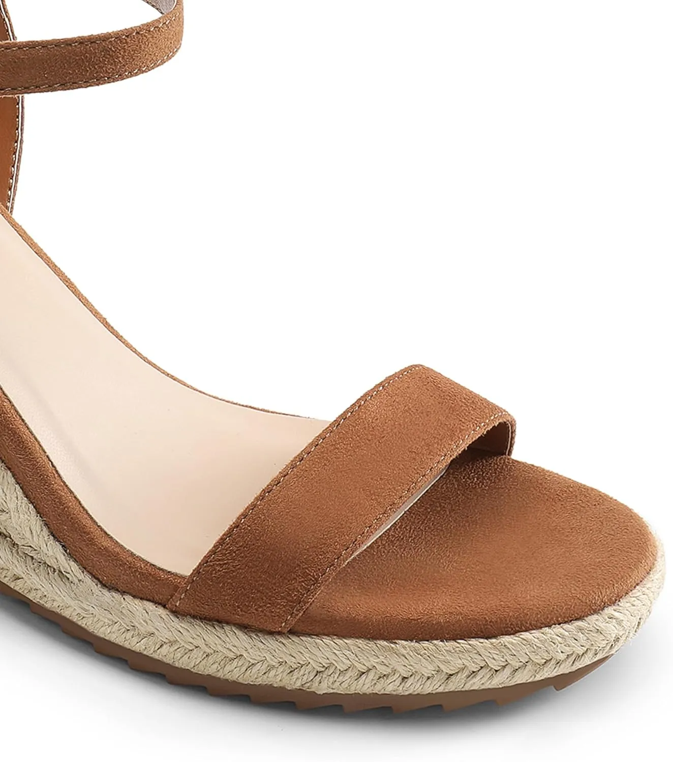 DREAM PAIRS Espadrilles Wedge Sandals for Women, Women's Open Toe Summer Dressy Sandals with Adjustable Ankle Strap and Soft Footbed