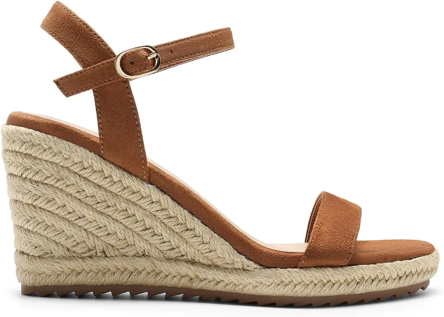 DREAM PAIRS Espadrilles Wedge Sandals for Women, Women's Open Toe Summer Dressy Sandals with Adjustable Ankle Strap and Soft Footbed