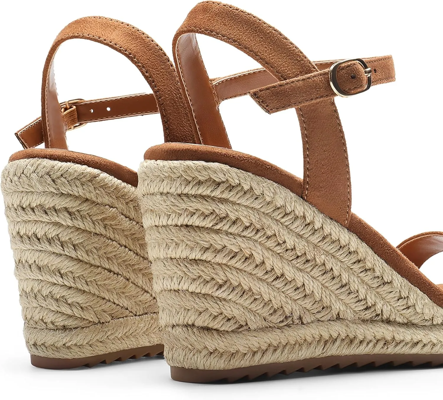 DREAM PAIRS Espadrilles Wedge Sandals for Women, Women's Open Toe Summer Dressy Sandals with Adjustable Ankle Strap and Soft Footbed