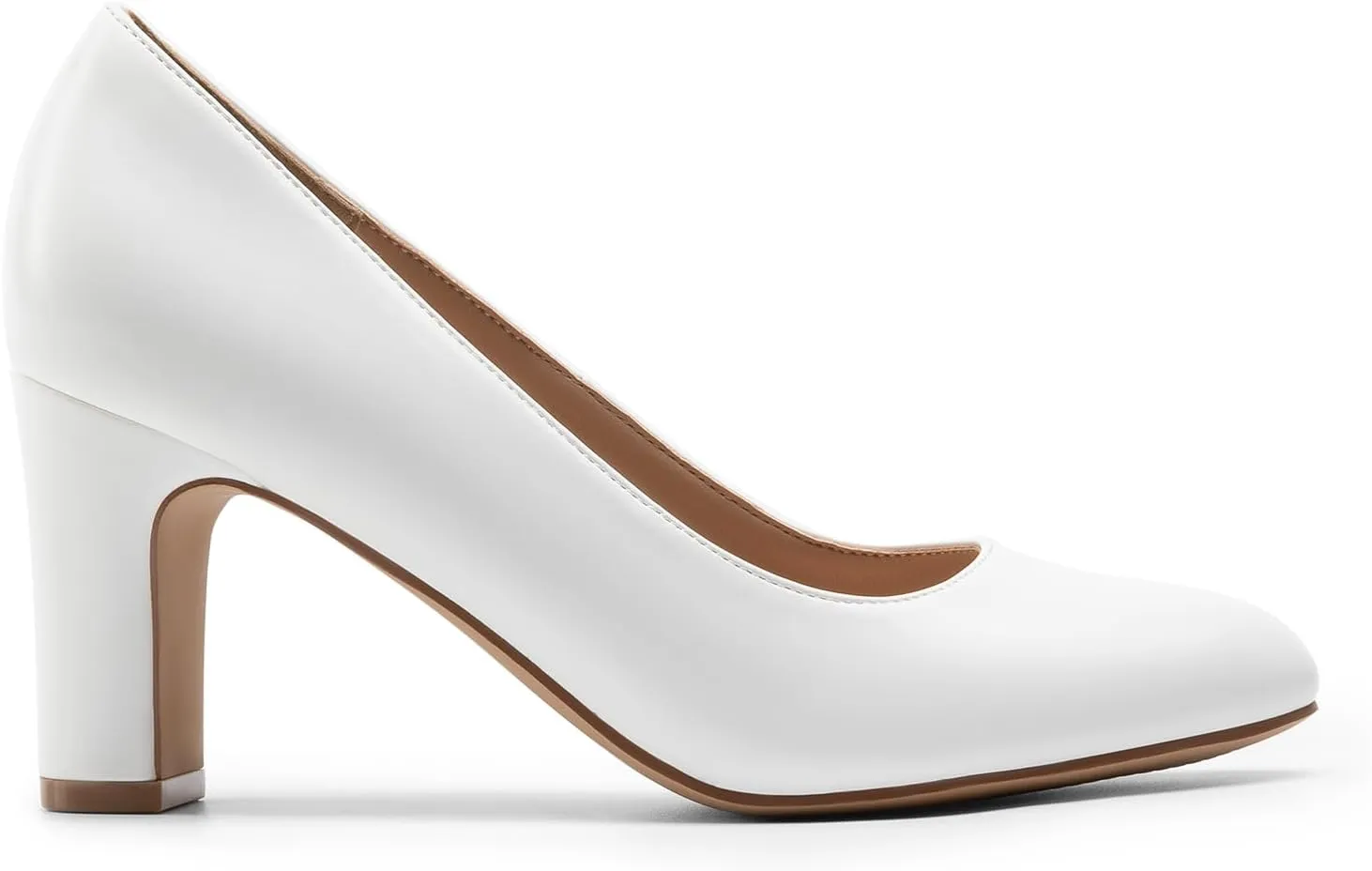 DREAM PAIRS Women's Block Heels Closed Toe High Chunky Rounded Toe Pumps Comfortable Slip On Work Shoes