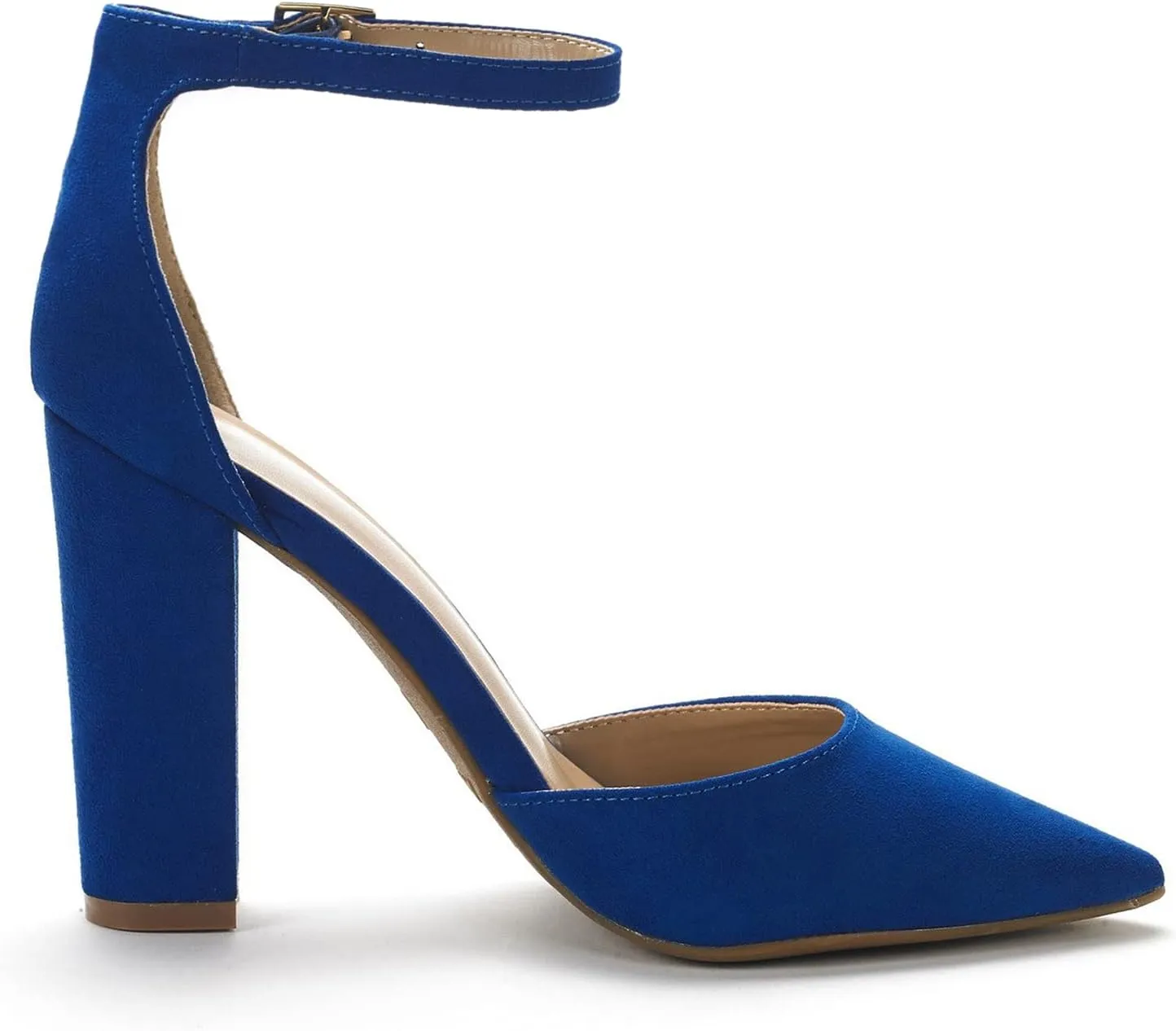 DREAM PAIRS Women's Coco High Heels Chunky Block Pumps Pointed Closed Toe Ankle Strap Dress Shoes