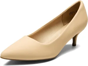 DREAM PAIRS Women's Pumps Kitten Heel Pointed Toe Shoes for Women Comfortable Office Work Dress Shoes