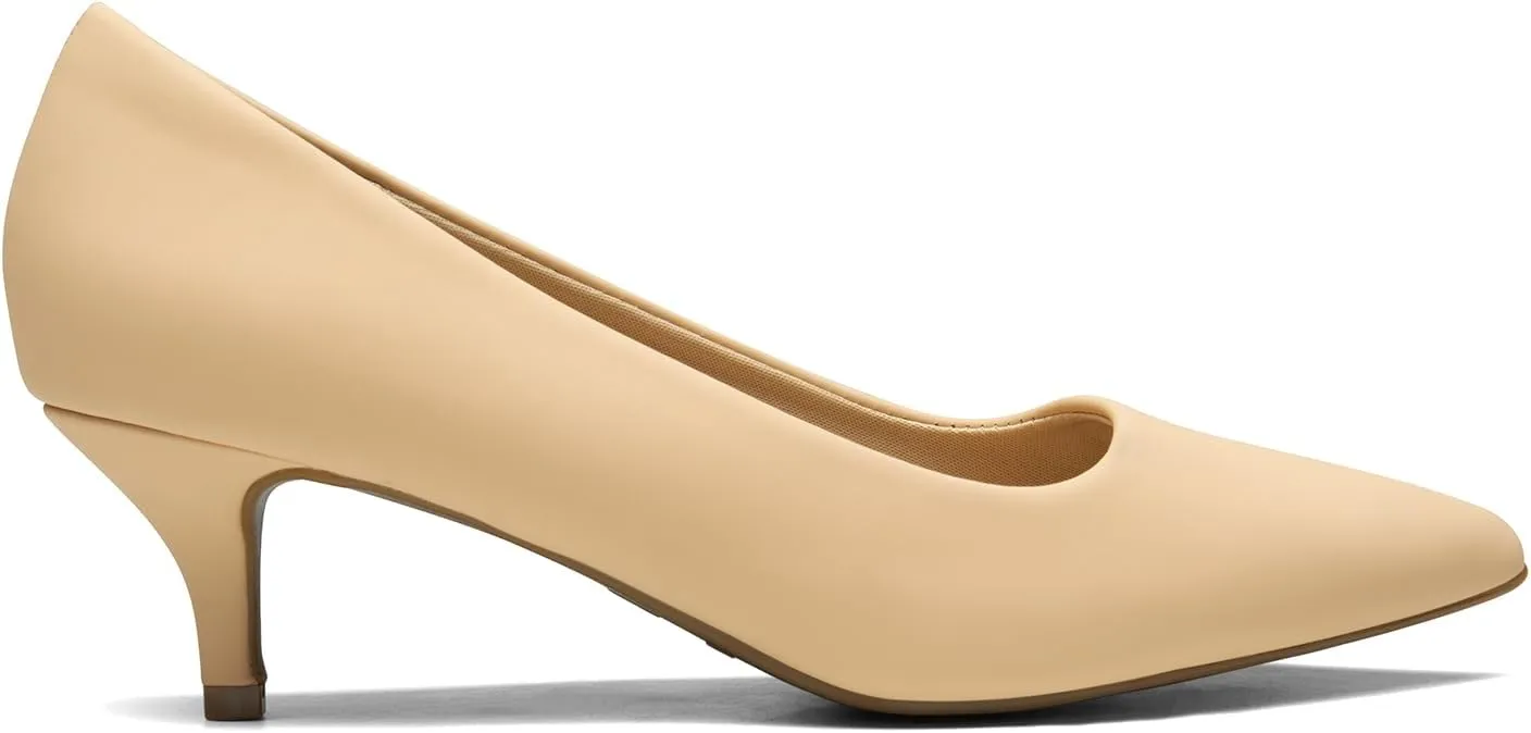 DREAM PAIRS Women's Pumps Kitten Heel Pointed Toe Shoes for Women Comfortable Office Work Dress Shoes