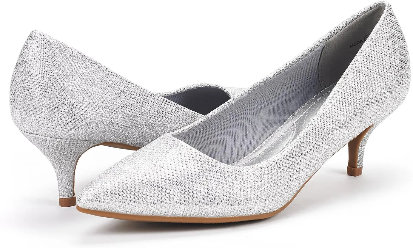 DREAM PAIRS Women's Pumps Kitten Heel Pointed Toe Shoes for Women Comfortable Office Work Dress Shoes