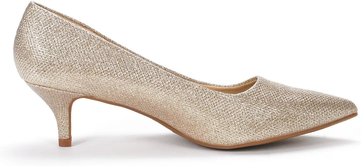 DREAM PAIRS Women's Pumps Kitten Heel Pointed Toe Shoes for Women Comfortable Office Work Dress Shoes