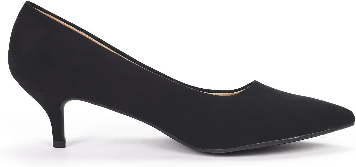 DREAM PAIRS Women's Pumps Kitten Heel Pointed Toe Shoes for Women Comfortable Office Work Dress Shoes