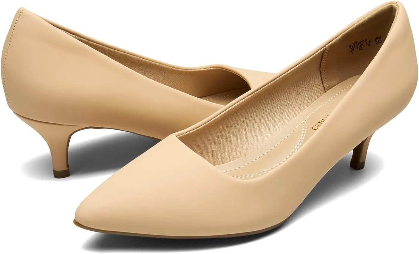 DREAM PAIRS Women's Pumps Kitten Heel Pointed Toe Shoes for Women Comfortable Office Work Dress Shoes