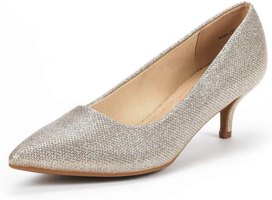 DREAM PAIRS Women's Pumps Kitten Heel Pointed Toe Shoes for Women Comfortable Office Work Dress Shoes