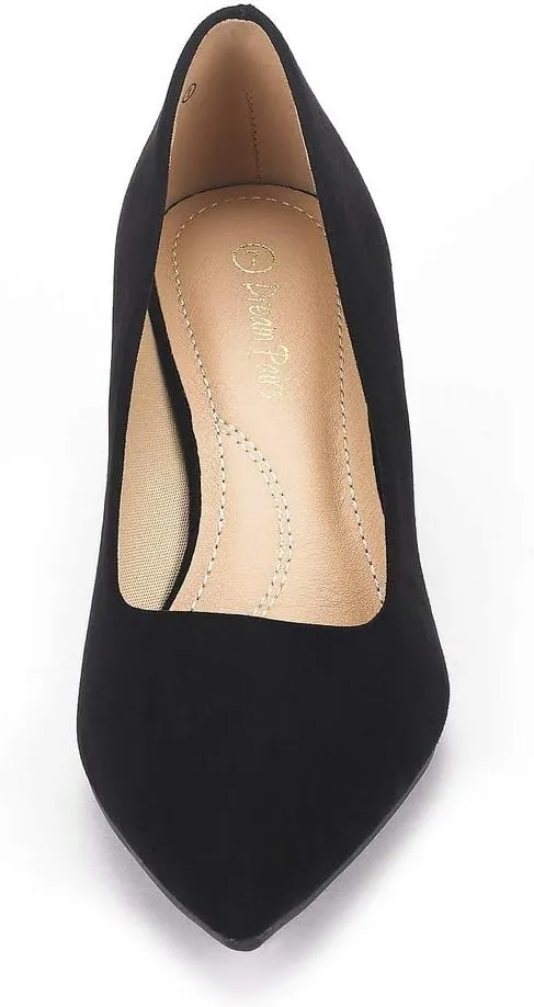 DREAM PAIRS Women's Pumps Kitten Heel Pointed Toe Shoes for Women Comfortable Office Work Dress Shoes