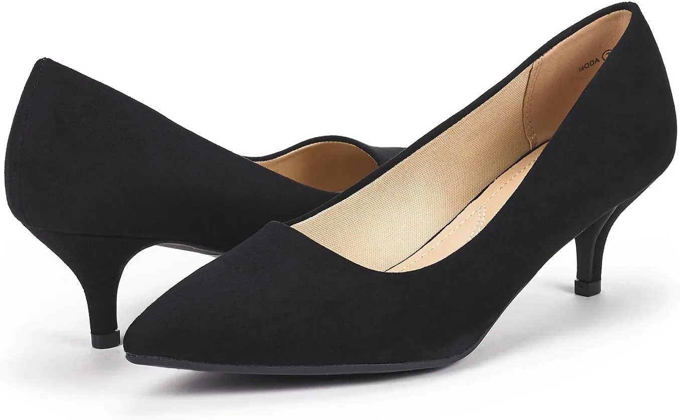 DREAM PAIRS Women's Pumps Kitten Heel Pointed Toe Shoes for Women Comfortable Office Work Dress Shoes