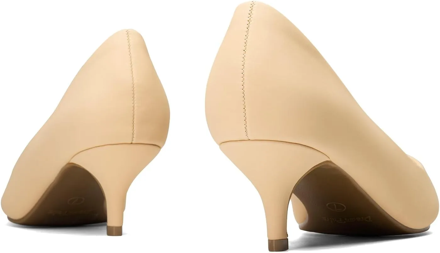 DREAM PAIRS Women's Pumps Kitten Heel Pointed Toe Shoes for Women Comfortable Office Work Dress Shoes