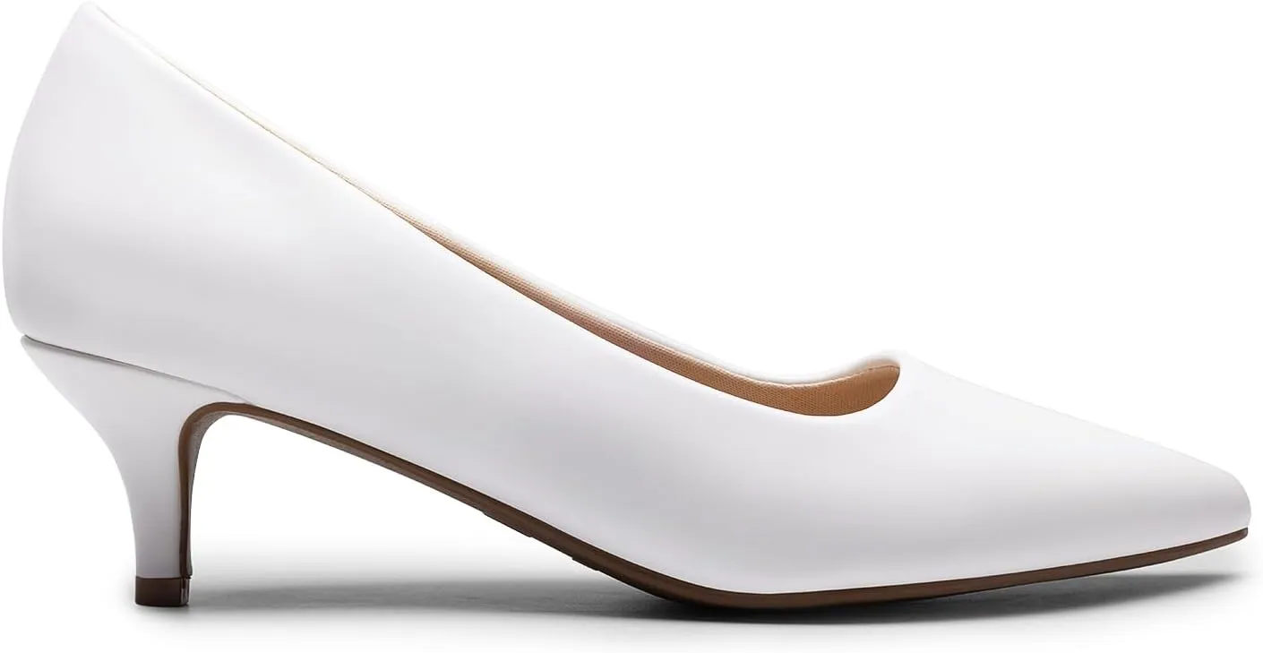 DREAM PAIRS Women's Pumps Kitten Heel Pointed Toe Shoes for Women Comfortable Office Work Dress Shoes