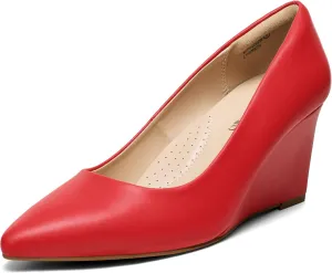 DREAM PAIRS Women's Wedges Closed Toe High Heels Dress Wedding Bride Pointed Toe Pumps Shoes