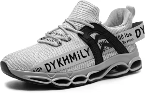 DYKHMATE Steel Toe Wide Shoes for Men Women Lightweight Safety Sneakers Fashion Work Shoes Comfortable Breathable Safety Toe Slip on Tennis Shoes