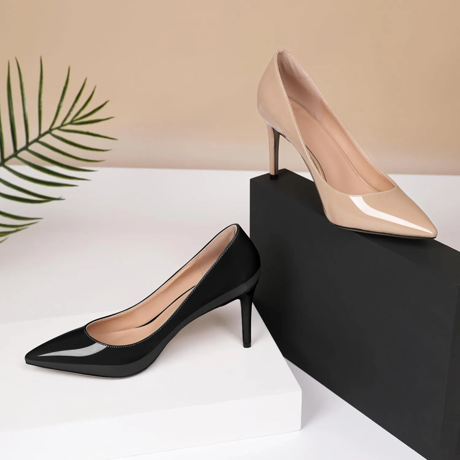 Eldof Women's High Heel Pumps - Classy Pointy Toe Pumps_- Office Wedding Party Event Comfort Heels