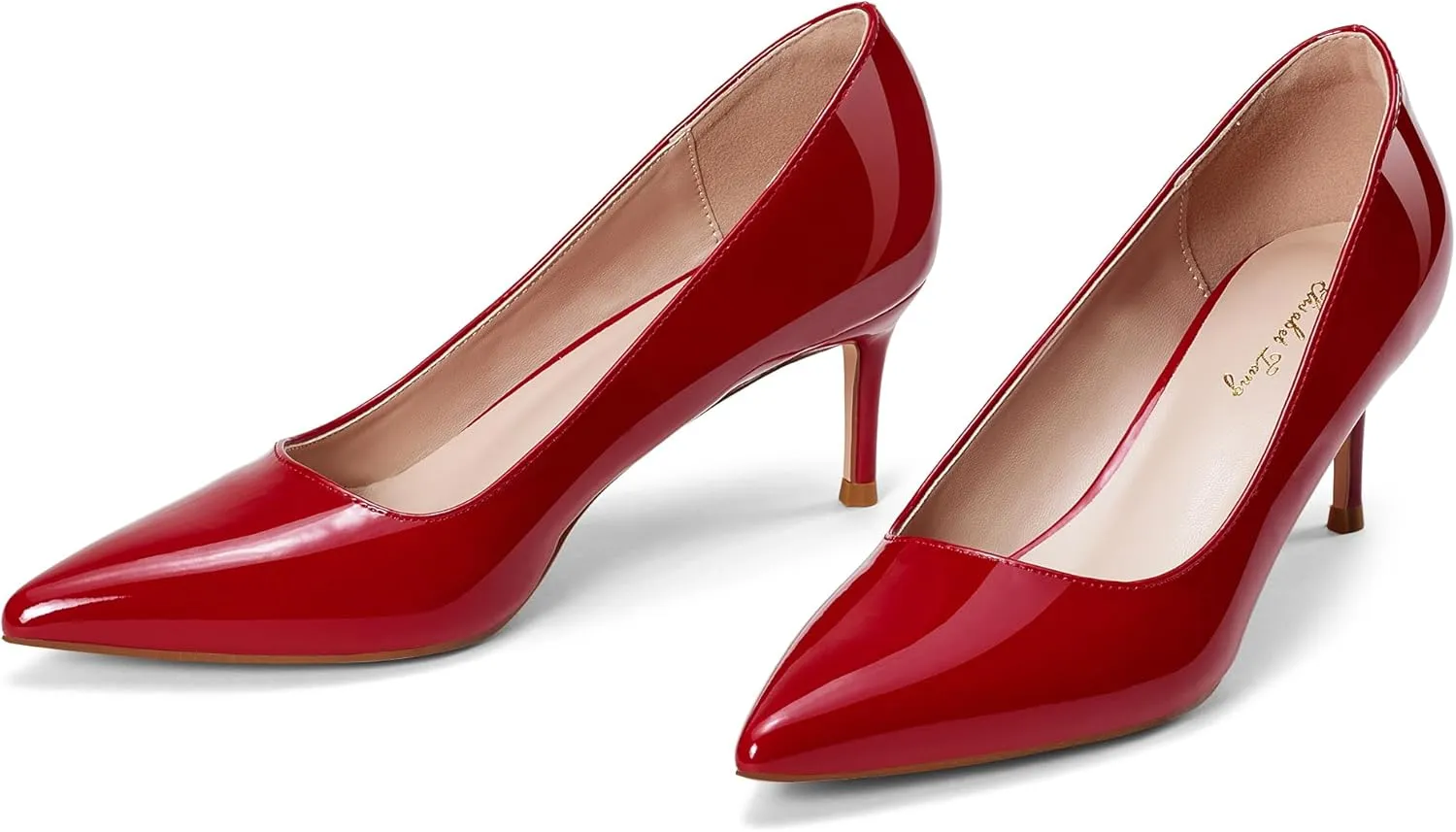 Elisabet Tang Kitten Heel Low Pumps 2.4 Inch Closed Pointed Toe Short Sexy Comfort Women Dressy Shoe at Work Office Date Prom Party Wedding Church