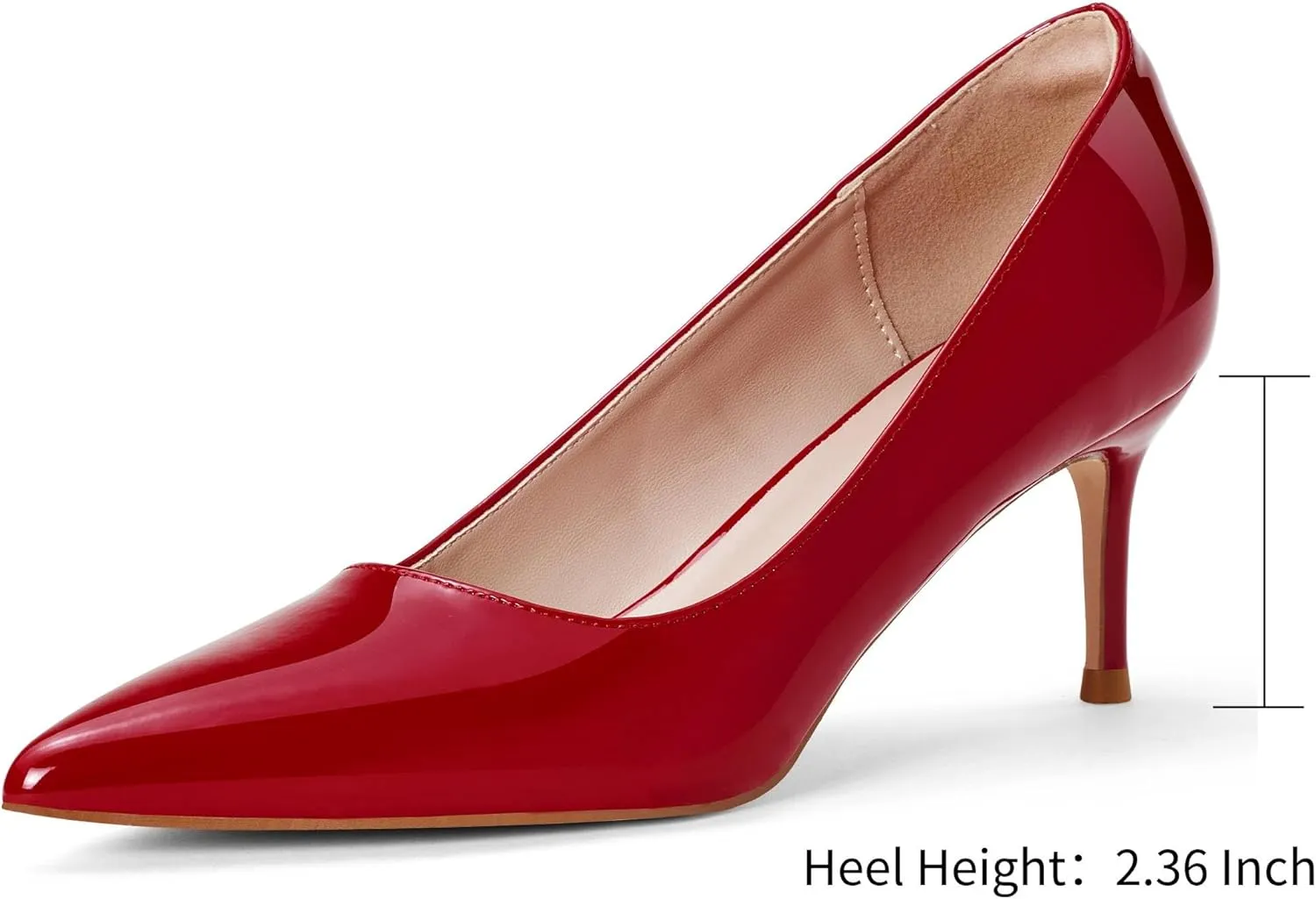 Elisabet Tang Kitten Heel Low Pumps 2.4 Inch Closed Pointed Toe Short Sexy Comfort Women Dressy Shoe at Work Office Date Prom Party Wedding Church