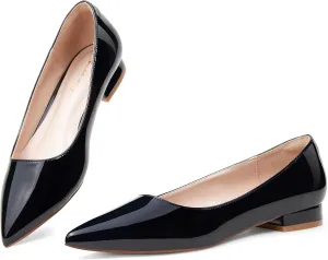 Elisabet Tang Women's Flats Shoes Pointed Toe Casual Chunky Flats Slip on Comfortable Dress Flats Shoes for Lady
