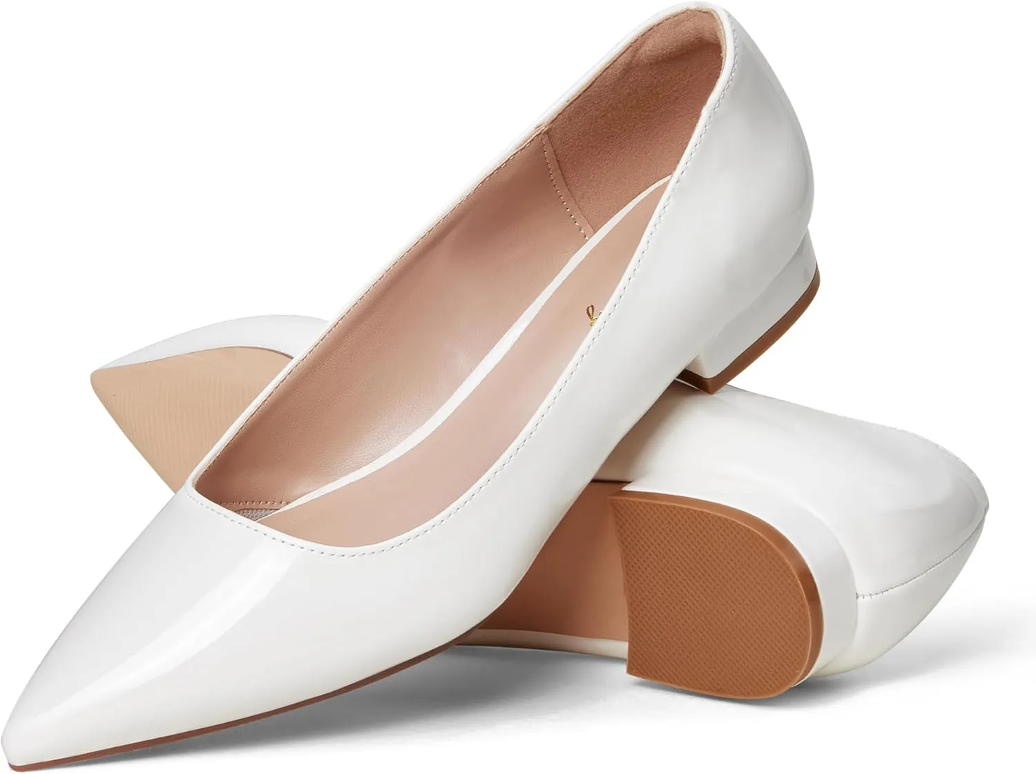 Elisabet Tang Women's Flats Shoes Pointed Toe Casual Chunky Flats Slip on Comfortable Dress Flats Shoes for Lady