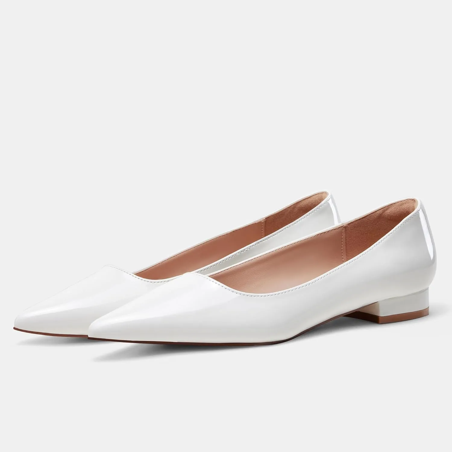 Elisabet Tang Women's Flats Shoes Pointed Toe Casual Chunky Flats Slip on Comfortable Dress Flats Shoes for Lady
